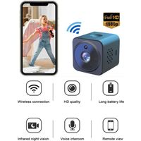 Mini Caméra Surveillance WiFi Intérieur 1080P, Caméras Espion , vision nocturne, détection de mouvements,audio bidirectionnel