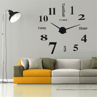 DIY 3D Horloge Murale Design Géante - Ronde - Avec Chiffres