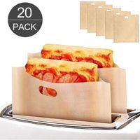 Tapis de cuisson,Sacs pour grille pain antiadhésifs 20 pièces-paquet Réutilisables, résistants à la chaleur, sachet de Sandwich à