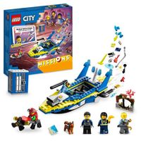 LEGO 60355 City Missions des Détectives de la Police sur l’Eau, Jouet de Bateau, une Prison et 4 Minifigurines, Enfants 6 Ans