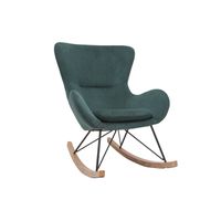 Miliboo - Rocking chair design velours côtelé vert