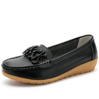 Mocassins Femme Chaussure Bateau Confort Loafers Plates Chaussures de Conduite Chaussures Décontractées 35-43 EU-Noir