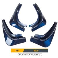 HX17656-Pièces AutoGarde-boue pour Tesla Model 3 2021 accessoires garde-boue anti-éclaboussures noir mat Fiber de - Type 3 blue