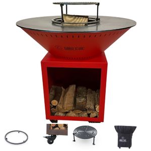 Brasero RayGar 3 En 1 Feu Extérieur, Barbecue Et Bac à Glaçons - Métal Avec Housse Noire