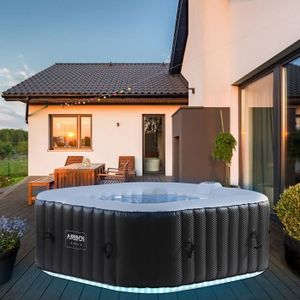 SPA COMPLET - KIT SPA AREBOS Spa Gonflable avec éclairage LED Gonflable 