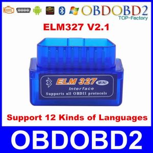 OUTIL DE DIAGNOSTIC 2016 Super Mini ELM327 Bluetooth V2.1 OBD2 OBDII outil de diagnostic voiture ELM 327 Bluetooth pour Android - Symbian - Windo-903