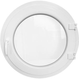 FENÊTRE - BAIE VITRÉE Fenêtre ronde à la française droit 750 mm PVC blanc oeil de boeuf