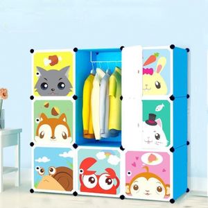 Armoire Chambre Meuble Rangement Enfant- 4 Cube- Armoire Plastique Cartoon-  75x37x75cm- Rose - Cdiscount Maison