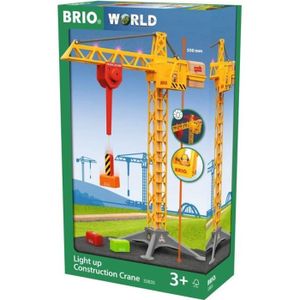 VOITURE - CAMION Grande grue lumineuse BRIO - Modèle 33835 - Jouet de construction pour enfant de 3 ans et plus