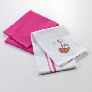 sans 60x60 cm 100/% Coton Le Jardin Des Cigales ESSUIE-Main Ronde 60 CM Eponge Brodee OCEANY