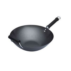 11pc antiadhésif wok set en acier carbone/bois poignée/bols/cuillère/baguettes/sets de table