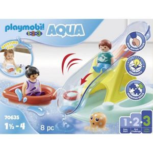 FIGURINE - PERSONNAGE Playmobil - 70635 - Ilot Toboggan Aquatique - Jeux de construction pour enfant