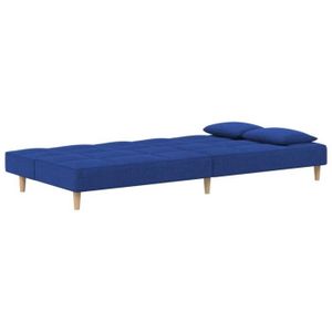 CANAPE CONVERTIBLE ABB Canapé-lit à 2 places avec deux oreillers bleu