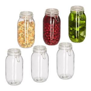 MOYO Lot de 3 bocaux de conservation en verre avec couvercle - Fabriqués en  Allemagne - 720 ml - Élégant organisateur de cuisine480 - Cdiscount Maison