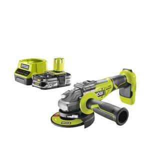 MEULEUSE Pack RYOBI Meuleuse d'angle brushless 18V One+ R18AG7-0 - 1 Batterie 2.5Ah - 1 Chargeur rapide RC18120-125