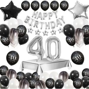 Decoration anniversaire 40 ans homme femmes, or blanc ballons anniversaire  40 ans avec deco 40 ans bannière de joyeux anniver[877] - Cdiscount Maison