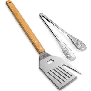 USTENSILE HQ17551-Ensemble de couverts de barbecue avec couteau intégré spatule fourchette à viande décapsuleur pour charges lourdes 118
