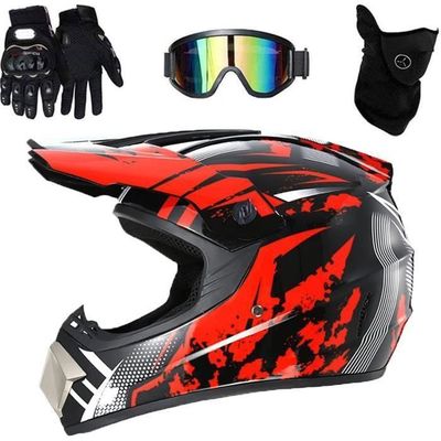 Casque de moto tout-terrain pour enfants,modèle complet,visage,descente