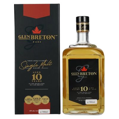Glen Breton Rare 10 Years Old Canada's First Single Malt Whisky 43% Vol. 0,7l en boîte cadeau