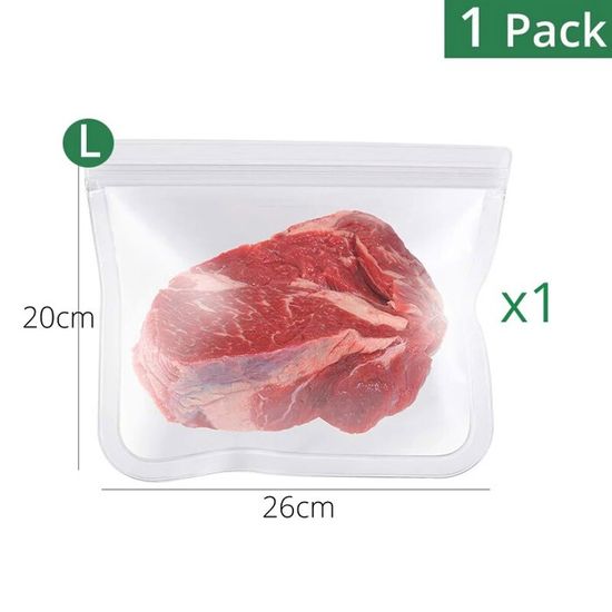 Lot De 6 Sacs De Conservation Réutilisables - 4x900ml + 2x450ml - Fermeture Zip étanche - Pour Congélation, Sandwiches, Fruits, Légumes - Lavables
