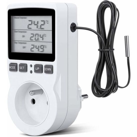Régulateur Température 230V Avec Minuteur - Pour Serre, Aquarium, Terrarium, Germination
