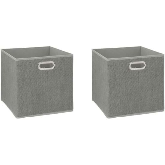Boîtes De Rangement En Tissu Panier Organisateur Pliable 31X31X31 Cm Pack  De 2 Unités - Gris[u4920] - Cdiscount Maison