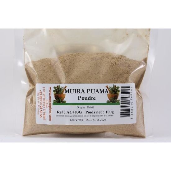 Muira puama poudre en sachet de 100 grammes Cdiscount Au quotidien