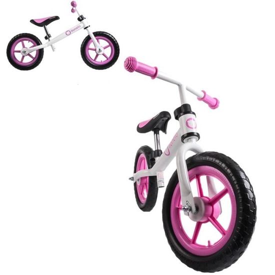 Vélo Enfant 18 Mois à 5 Ans JMMD - Pliable, Guidon Et Selle Réglables, Pneus Pleins, Léger, Rose