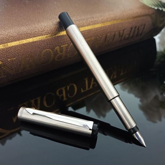 Stylo Plume Vintage Avec 5 Recharges - Style Ancien Pour Calligraphie Et Cérémonies - Longueur 30 Cm - Noir