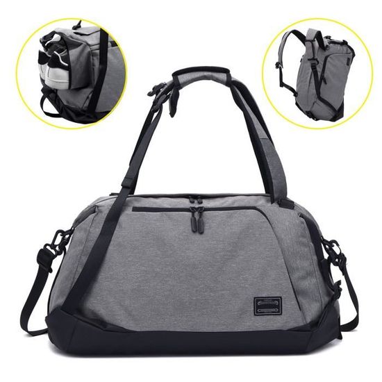 sac de sport homme sac a bandouliere de sport femmes sac a dos de voyage unisexe duffle bag design 3 en 1 resistant a l eau 50l gris cdiscount bagagerie maroquinerie