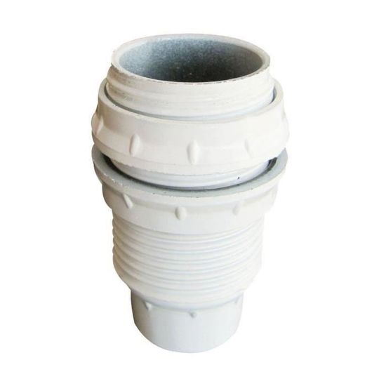 Douille Interrupteur Tibelec E27 - Interrupteur à Tirette, Bague Fixation Abat-jour (Blanc, 60W Max)