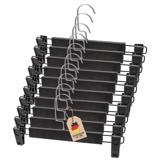 Intirilife 5 Cintres Pantalons Gain De Place Acier Inoxydable - Organisateur 5 Niveaux Noir