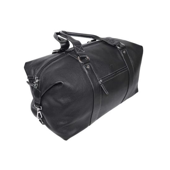 Sac De Voyage En Cuir KATANA - Taille Moyenne - Réf 69252 - Noir - Neuf