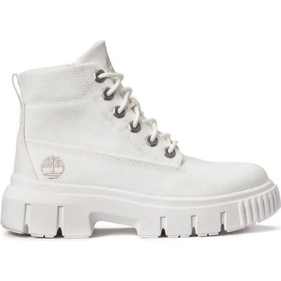 Bottines Femme TIMBERLAND GREYFIELD Talon Plat Lacets Blanc Blanc Cdiscount Chaussures