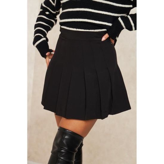 Jupe Courte Plissée Noire Liu Jo Taille IT 42 - Neuf Avec étiquettes - Polyester/viscose