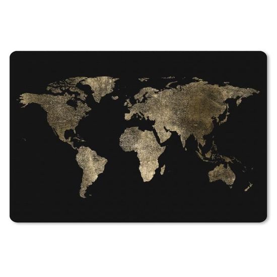 Tapis de Souris XXL - MuchoWow - Gaming - 90x60 cm - Carte du monde Or  Terre Luxe - Noir - Cdiscount Informatique