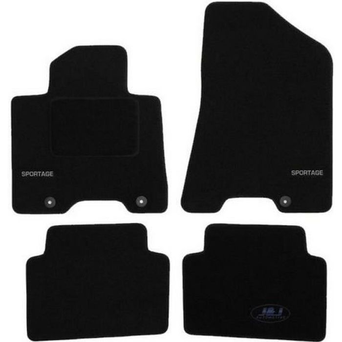 | Logo Tapis De Sol Noir Velours Sur Mesure Compatible Avec Kia Sportage 2016- Prés