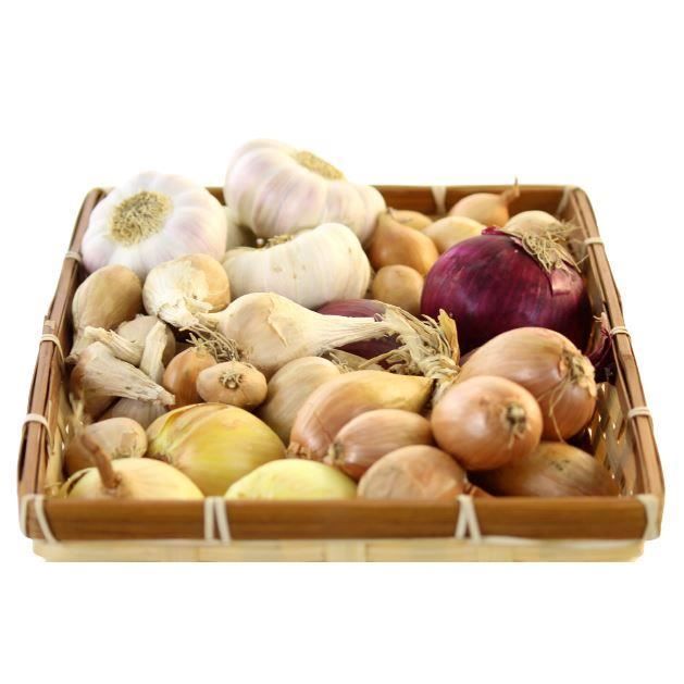 Ail / Oignons / Echalotes : Panier de Condiments - Origine France - Jemangefrancais.com