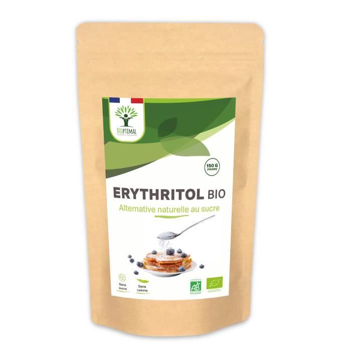 Erythritol - Bioptimal - Erythritol Bio - Zéro Sucre Zero Calorie - Poudre d'Erythritol - Sucre Alternatif - Certifié Ecocert - 150g