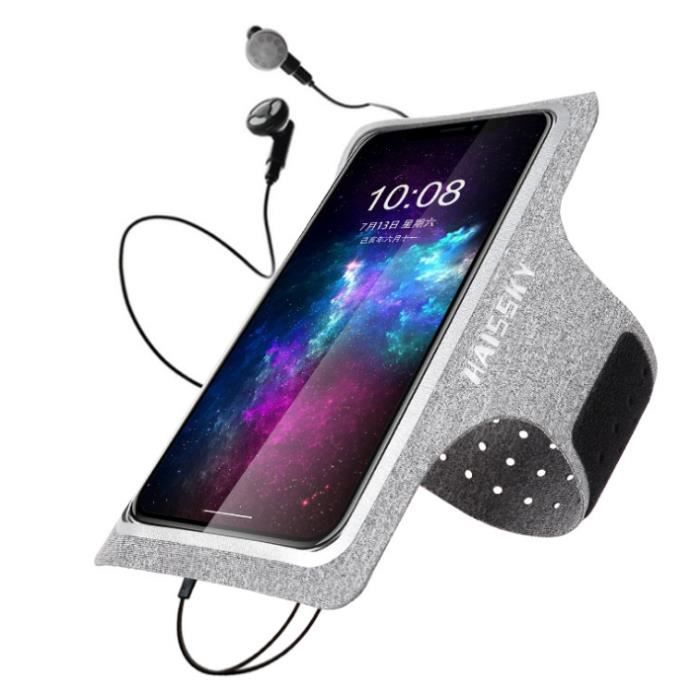 Brassard de Sport avec Poche Airpods, Brassard Sport pour iPhone 11 Pro XR XS X 8 7 6, Brassard Telephone Smartphone Running Brassar