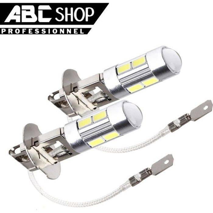 2 AMPOULES H3 10 LED SMD 6000K HALOGENE XENON LAMPE PHARE FEUX TUNING