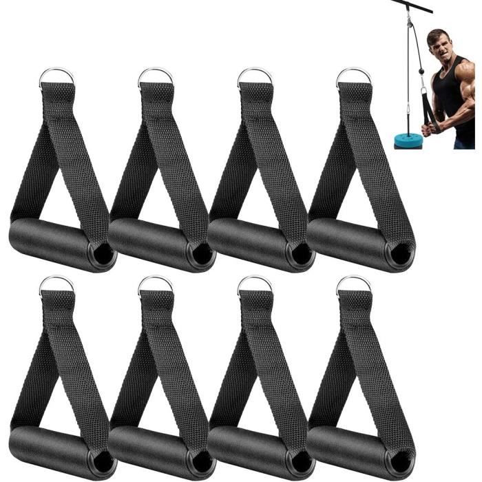 Extenseurs Xiuyer Poignée Tirage Musculation, 8pcs Durable Mousse Nylon Sangle Musculation Accessoire Poignées R&e24