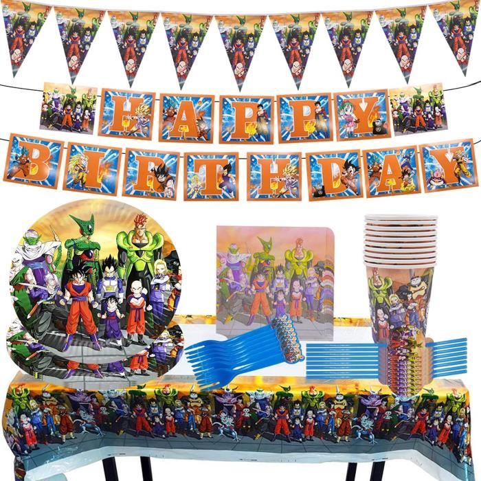 Ensemble Vaisselle Party Supplie 85pcs Dragon Ball Party Décoration pour Anniversaire d'enfant et Party avec Assiette gobelet S[360]