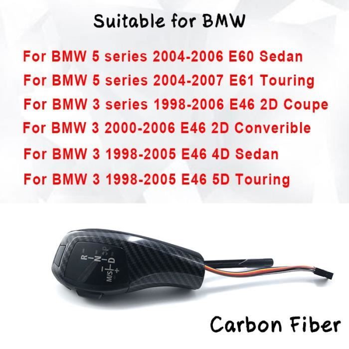 Pièces Auto,Pommeau de levier de vitesse pour BMW série 1 3 5 6, LED, E90 E60 E46 85 E86 E39 E53 E92 E87 - Type E60 E61 E46 Carbon