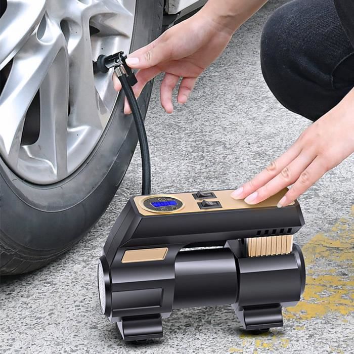 Sonew Pompe à air de voiture 12V Pompe à Air Numérique de Voiture Portable Gonfleur de Pneu Insonorisé avec Lumière 30S