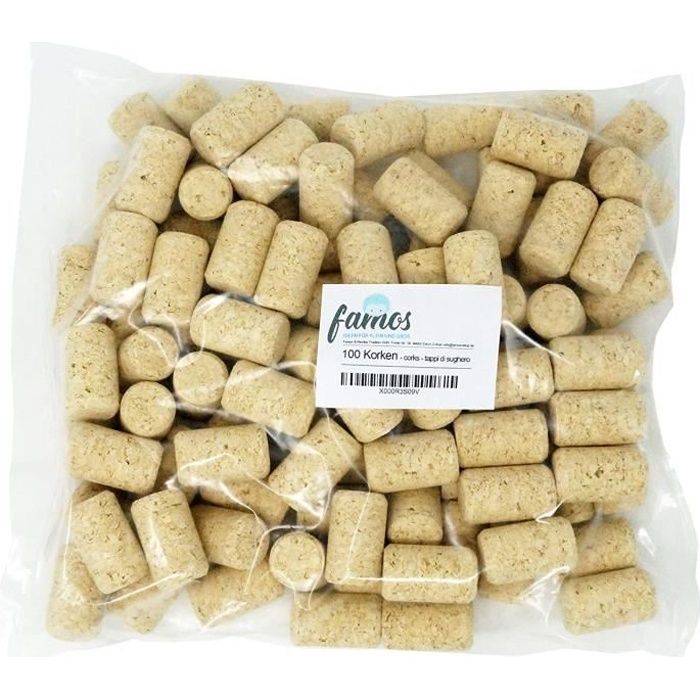 Famos Bouchon vin-Bouchon-Bouteille de vin Bouchon de Liège pour Le Fermeture Idéal des Bouteilles-SLK-Press Bouchon-avec Notice
