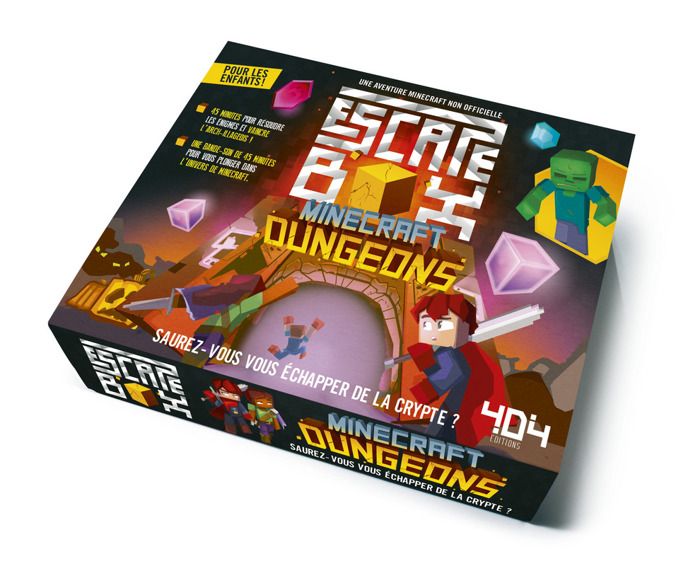 Escape box Minecraft Dungeons - Escape game enfant de 2 à 5 joueurs - De 8 à 12 ans
