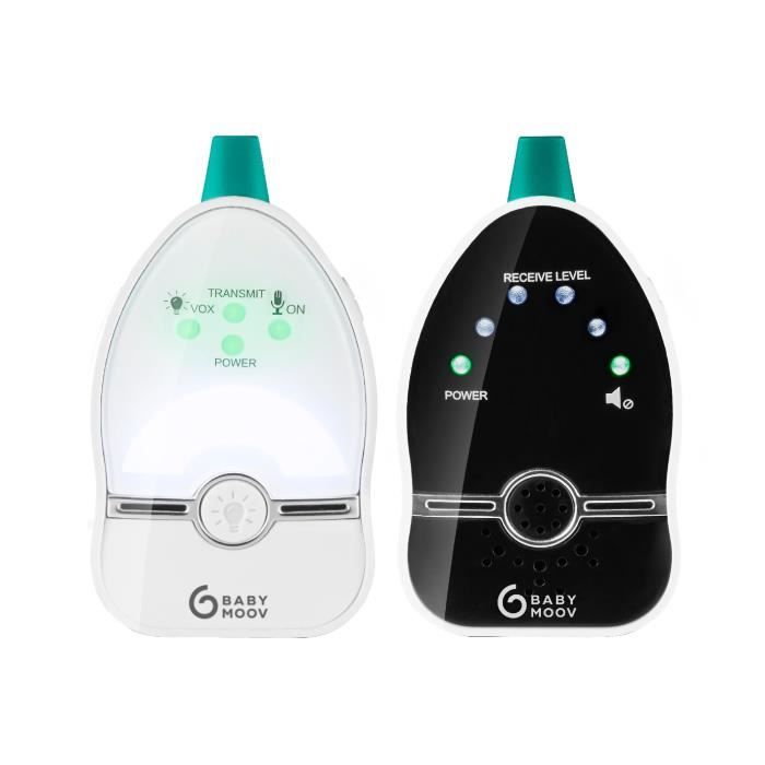 Babymoov Babyphone audio pour bébé Easy Care, Basse puissance d'émission d'ondes, Veilleuse, Mode VOx, Talkie Walkie