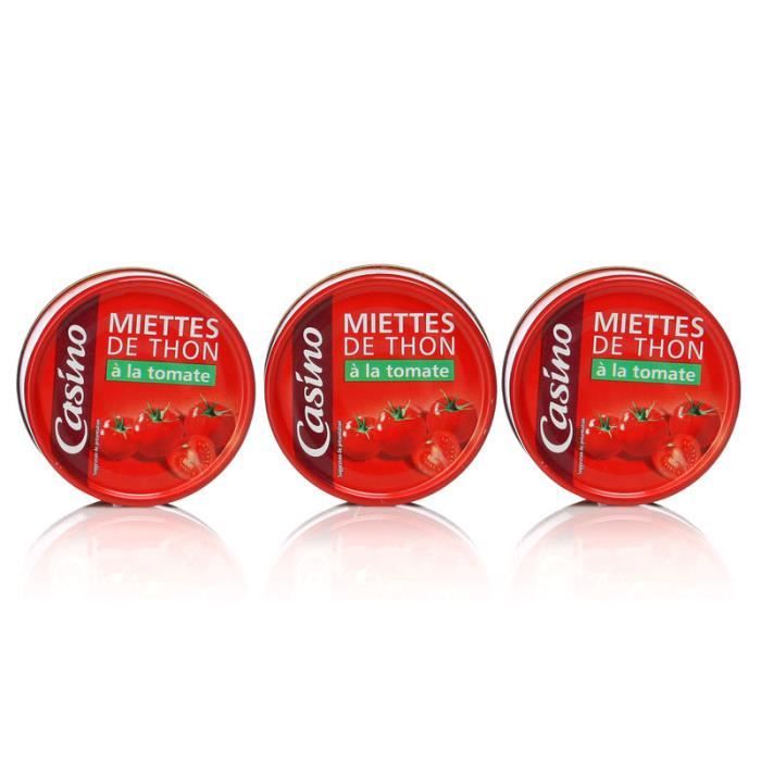 Lot de 3 miettes de thon à la tomate - 80 g