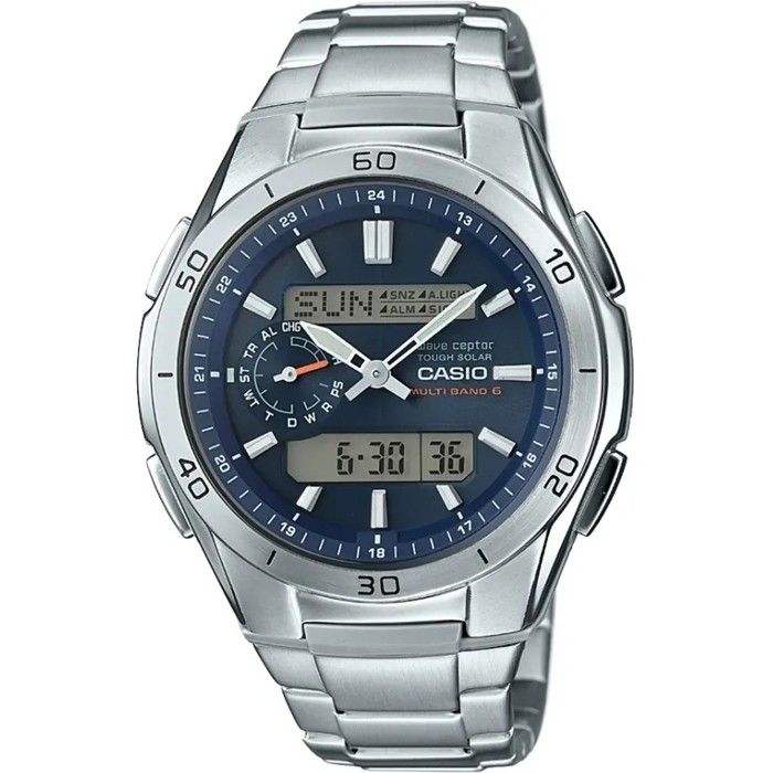 CASIO - Montre en acier inoxydable - WAVECEPTOR - Gris